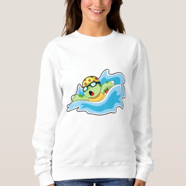 Schildkröte beim Schwimmen im Wasser Sweatshirt (Vorderseite)