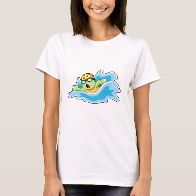 Schildkröte beim Schwimmen im Wasser T-Shirt (Vorderseite)