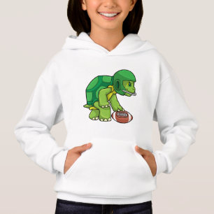 Schildkröte beim Sport mit Fußball und Helm Hoodie