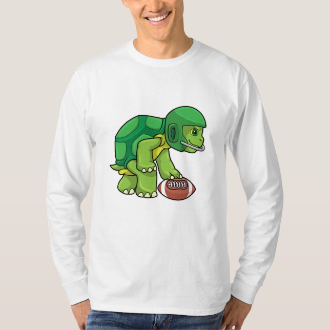 Schildkröte beim Sport mit Fußball und Helm T-Shirt (Vorderseite)