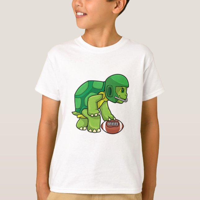 Schildkröte beim Sport mit Fußball und Helm T-Shirt (Vorderseite)