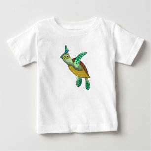 Schildkröte beim Tauchen mit Schnorchel Baby T-shirt