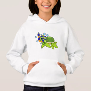 Schildkröte beim Tauchen mit Schnorchel Hoodie