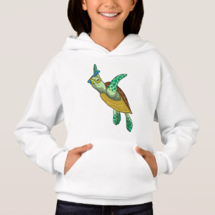 Schildkröte beim Tauchen mit Schnorchel Hoodie
