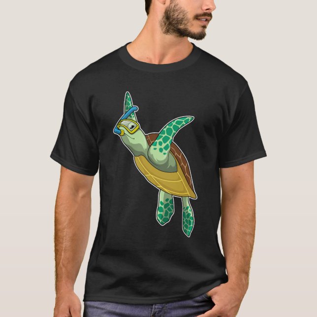 Schildkröte beim Tauchen mit Schnorchel T-Shirt (Vorderseite)
