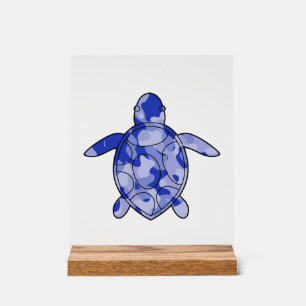 Schildkröte blau camo acrylschild