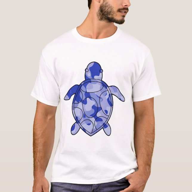 Schildkröte blau camo T-Shirt (Vorderseite)