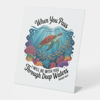 Schildkröte Blue Sea Square Sockelschild