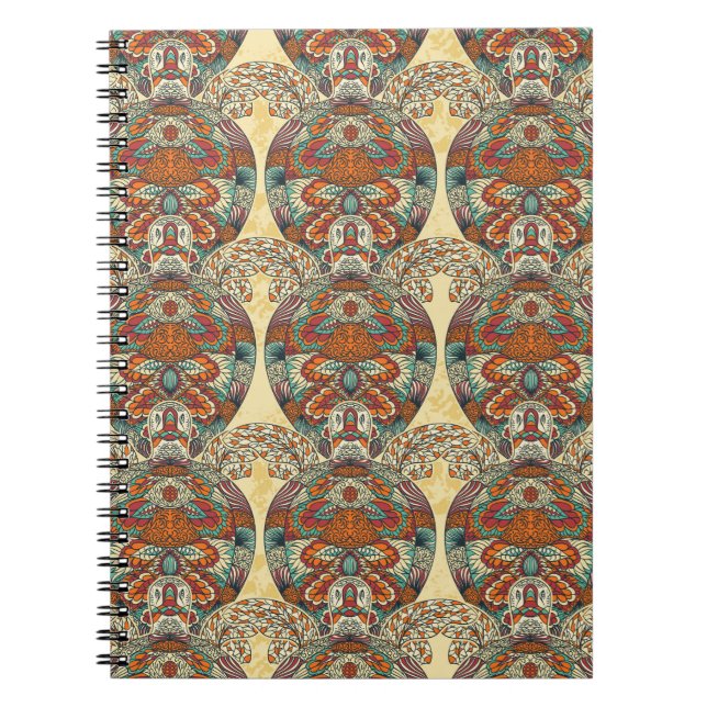 Schildkröte-Blumenmuster Notizblock (Vorderseite)