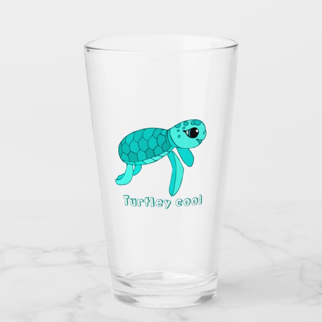 Schildkröte coole Babyschildkröte Glas (Vorderseite)
