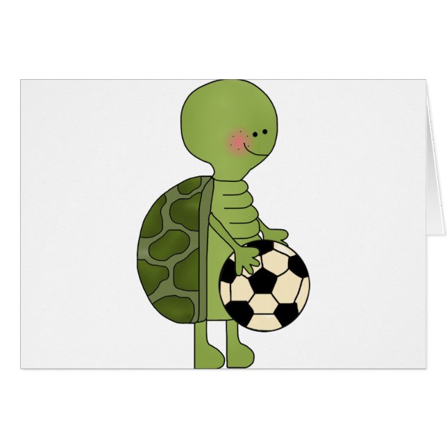 Schildkröte, die Fußball spielt (Vorderseite (Horizontal))