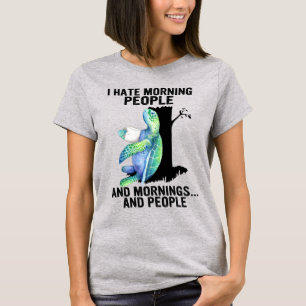 Schildkröte, die ich Morgenmenschen und Morgen Nie T-Shirt