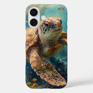 Schildkröte, die im Ozean schwimmt iPhone 16 Hülle
