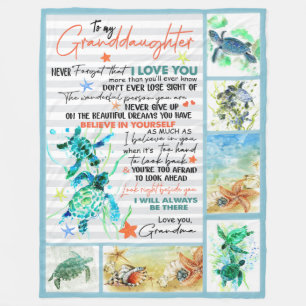 Schildkröte für meine Enkelin Ich Liebe Sie Fleecedecke