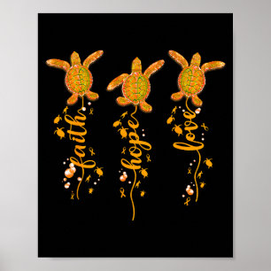 Schildkröte Glaube Hoffnung Liebe Orange Band Ms B Poster
