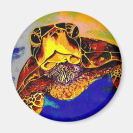 Schildkröte im Gesicht! Magnet