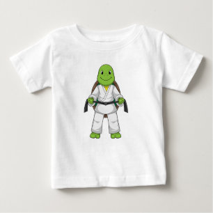 Schildkröte im Kampfsport mit schwarzem Gürtel Baby T-shirt