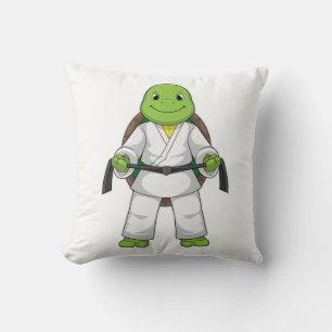 Schildkröte im Kampfsport mit schwarzem Gürtel Kissen