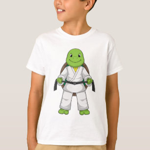 Schildkröte im Kampfsport mit schwarzem Gürtel T-Shirt