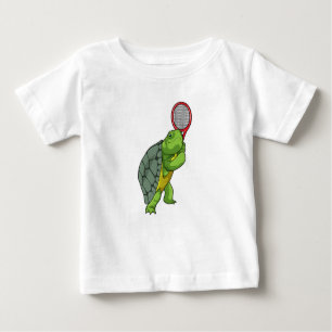 Schildkröte im Tennis mit Tennisschläger Baby T-shirt