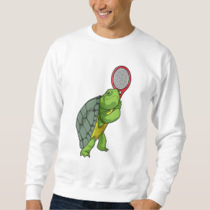Schildkröte im Tennis mit Tennisschläger Sweatshirt