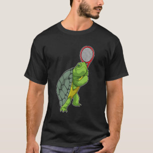Schildkröte im Tennis mit Tennisschläger T-Shirt