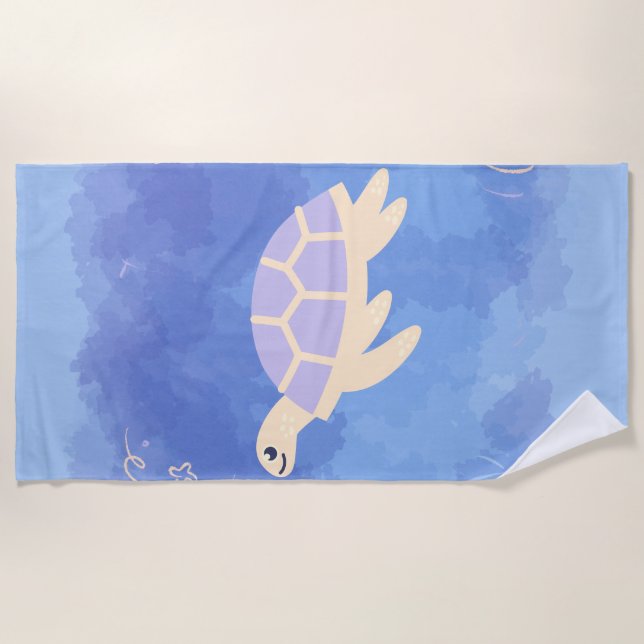 Schildkröte im Wasser Strandtuch (Vorderseite)