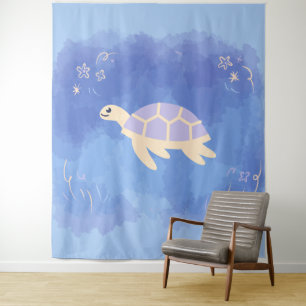 Schildkröte im Wasser Wandteppich
