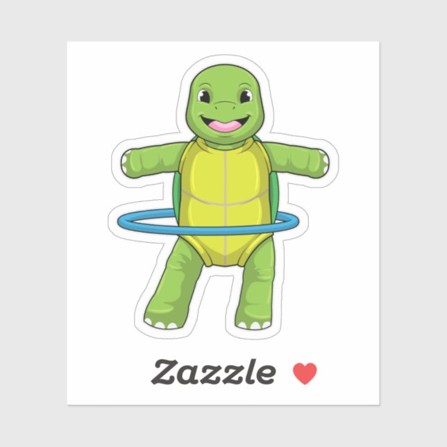 Schildkröte in Fitness mit Fitness-Reifen Aufkleber (Blatt)