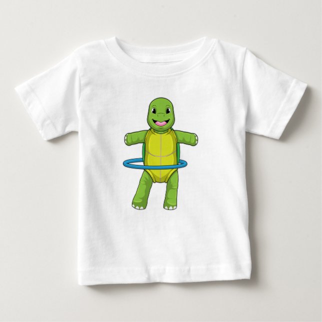 Schildkröte in Fitness mit Fitness-Reifen Baby T-shirt (Vorderseite)