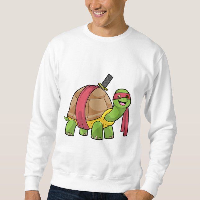 Schildkröte in Kampfkunst mit Schwert Sweatshirt (Vorderseite)