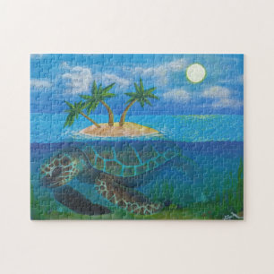 Schildkröte-Insel Puzzle