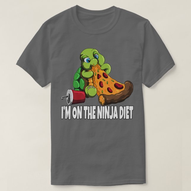 Schildkröte isst Pizza, die ich auf der Ninja-Diät T-Shirt (Design vorne)
