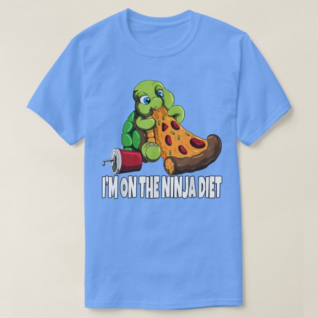 Schildkröte isst Pizza, die ich auf der Ninja-Diät T-Shirt (Design vorne)