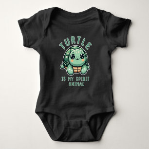 Schildkröte ist mein Spirit Animal Niedlich Turtle Baby Strampler
