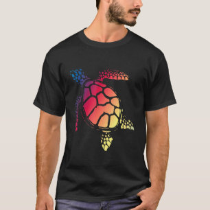 Schildkröte Kunst Bunte Meer Reptil Natur Schildkr T-Shirt