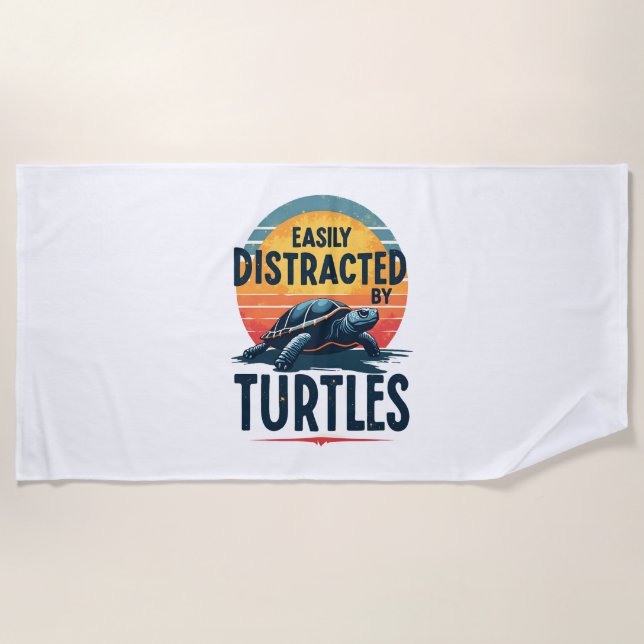 Schildkröte leicht von Schildkröten Meer Vintag Ki Strandtuch (Vorderseite)
