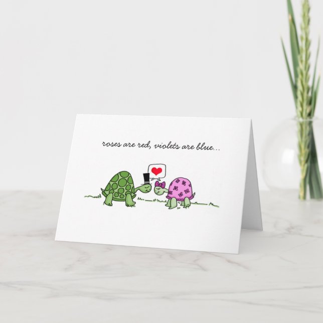 Schildkröte-Liebe - Valentinenkarte oder Jubiläums Feiertagskarte (Vorderseite)