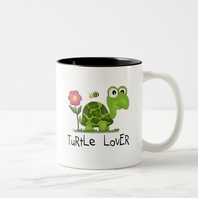 Schildkröte-Liebhaber-T-Shirts und Geschenke Zweifarbige Tasse (Rechts)