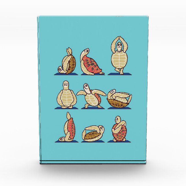 Schildkröte Lover Green Sea Turtle Yoga Fotoblock (Vorderseite)