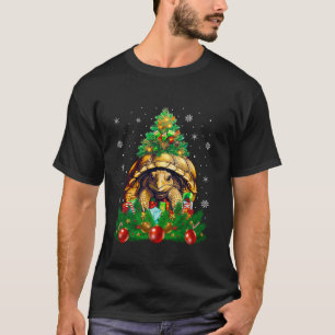 Schildkröte Lover Xmas Tree Lights Weihnachten T-Shirt