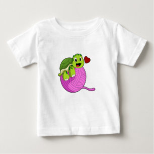 Schildkröte mit Ball of Wool Baby T-shirt