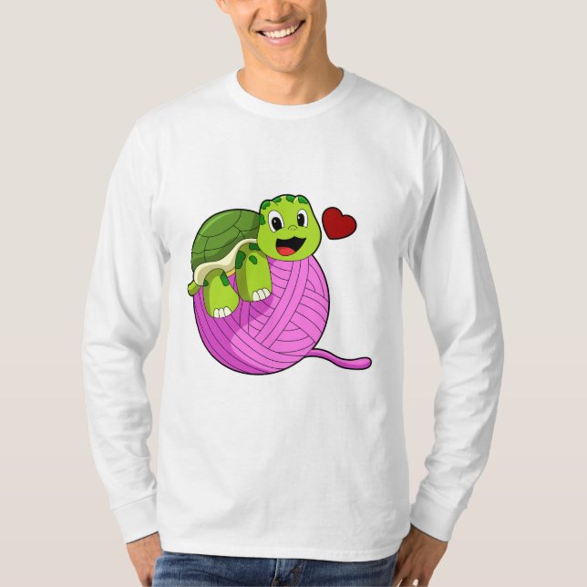 Schildkröte mit Ball of Wool T-Shirt (Vorderseite)