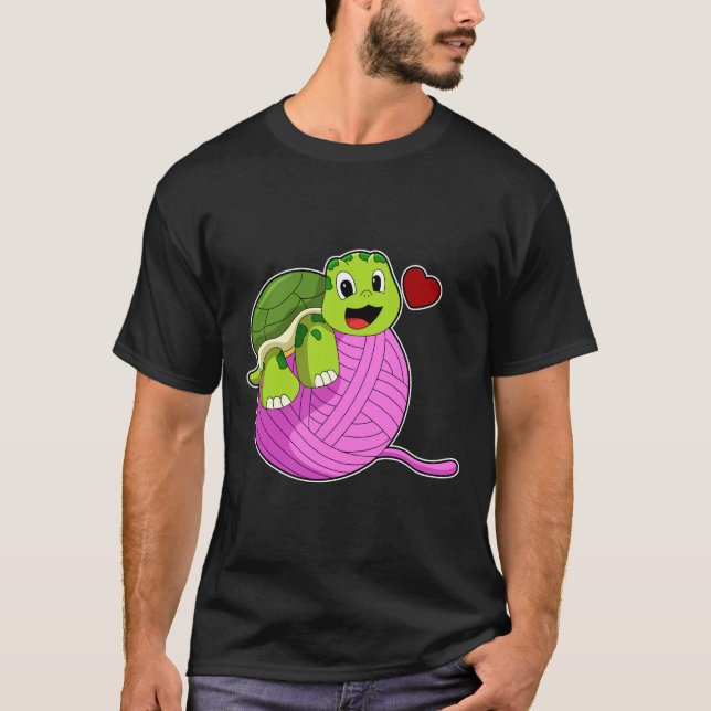 Schildkröte mit Ball of Wool T-Shirt (Vorderseite)