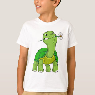 Schildkröte mit Blume Daisy T-Shirt