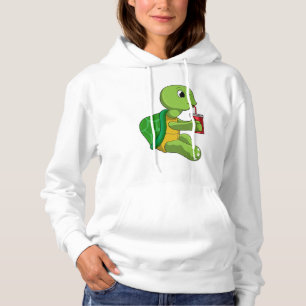 Schildkröte mit Drink Tasse mit Stroh Hoodie