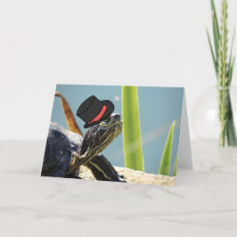 Schildkröte mit einem Monocle und Top Hat Blank Gr Karte