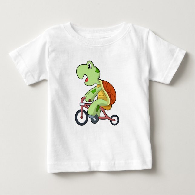 Schildkröte mit Fahrrad Baby T-shirt (Vorderseite)