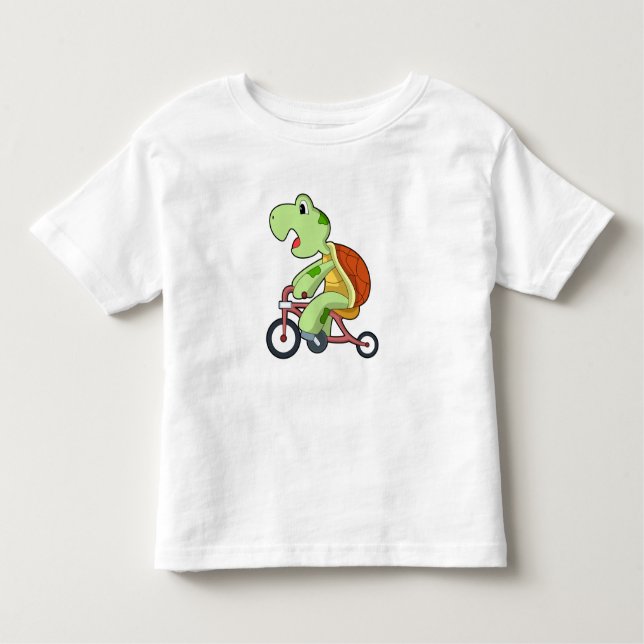 Schildkröte mit Fahrrad Kleinkind T-shirt (Vorderseite)