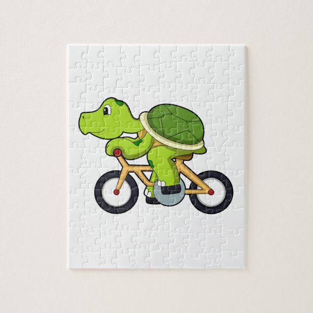 Schildkröte mit Fahrrad.PNG Puzzle (Vertikal)